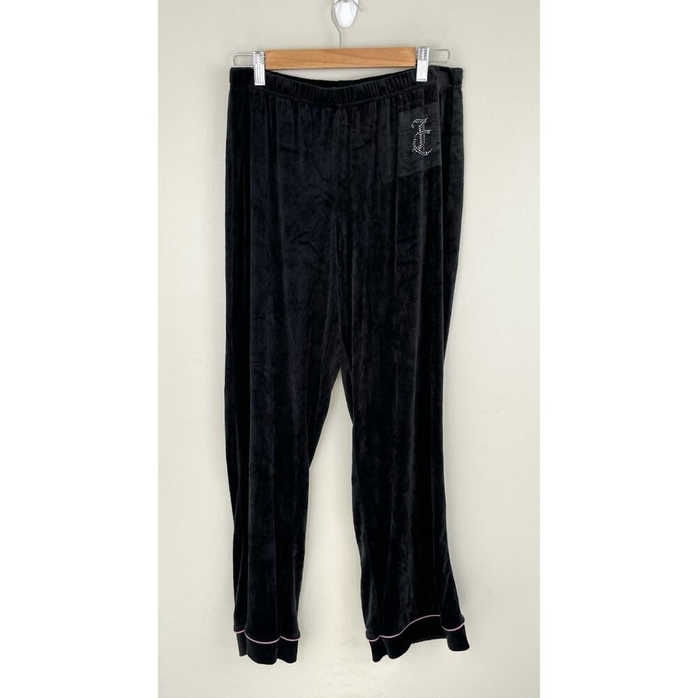 Juicy Couture‎ Velour Pants Sz L Studded Black